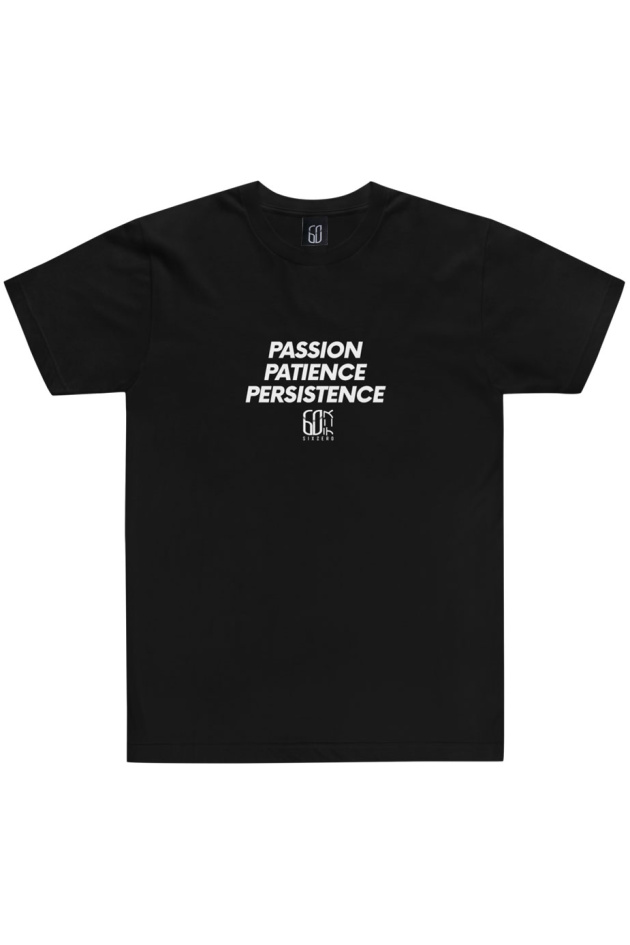 passion patience persistence 3p black t-shirt|passion patience persistence 3p black t-shirt back