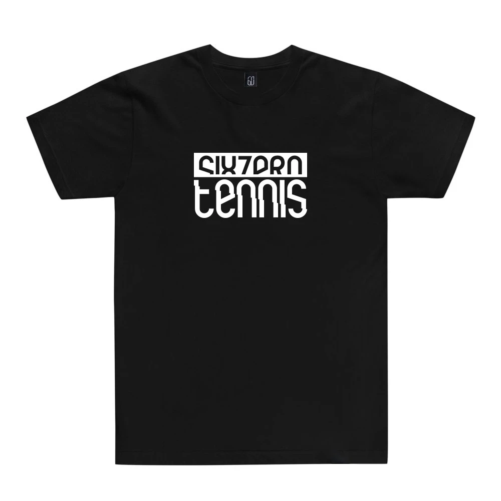 sixzero-tennis-unisex-t-shirt-black T-Shirt Sixzero Black-White - Image 1
