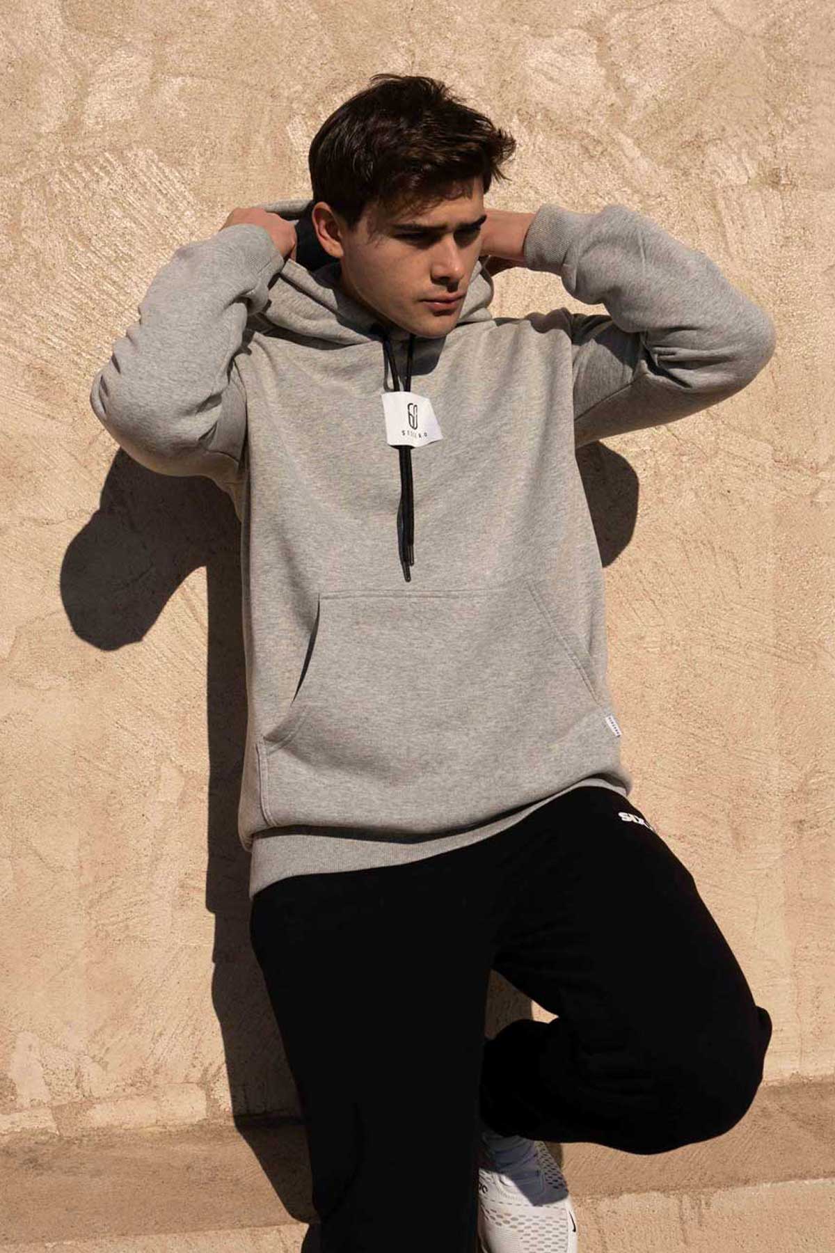 LABEL-HOODIE-GREY-HOODIE-9 Hoodie Sixzero Label Men - Image 1