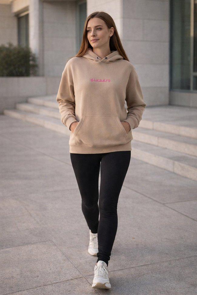 beige arab hoodie Hoodie Sixzero Arab Logo Women - Image 1