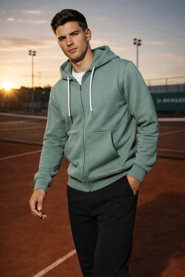pistachio zip hood Zipped Hoodie Light Men - Image 1