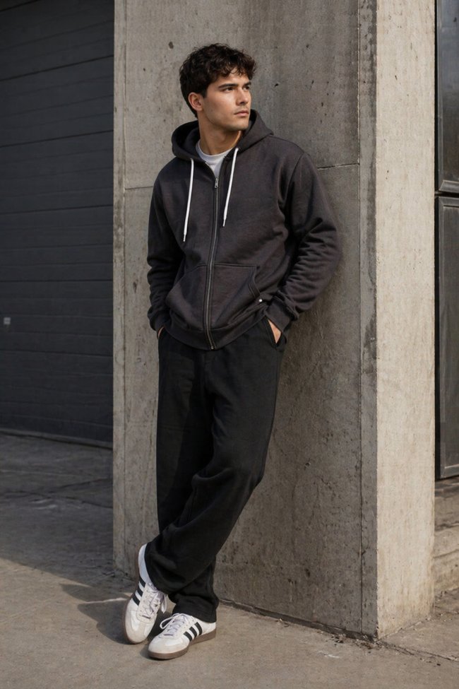 dark grey ziphoodie Zipped Hoodie Men - Image 1