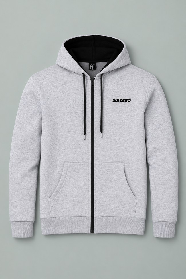 grey zipped hoodie Zipped Hoodie Sixzero Flame - Image 1