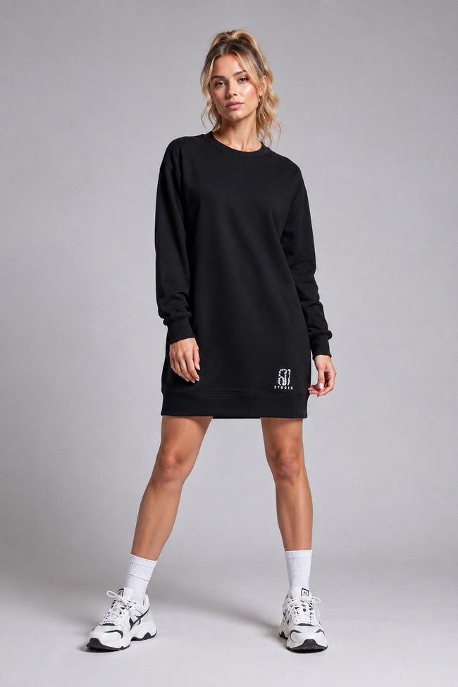 dresshoodie_black_650x975_under100kb Sweatshirt Dress Sixzero - Image 1