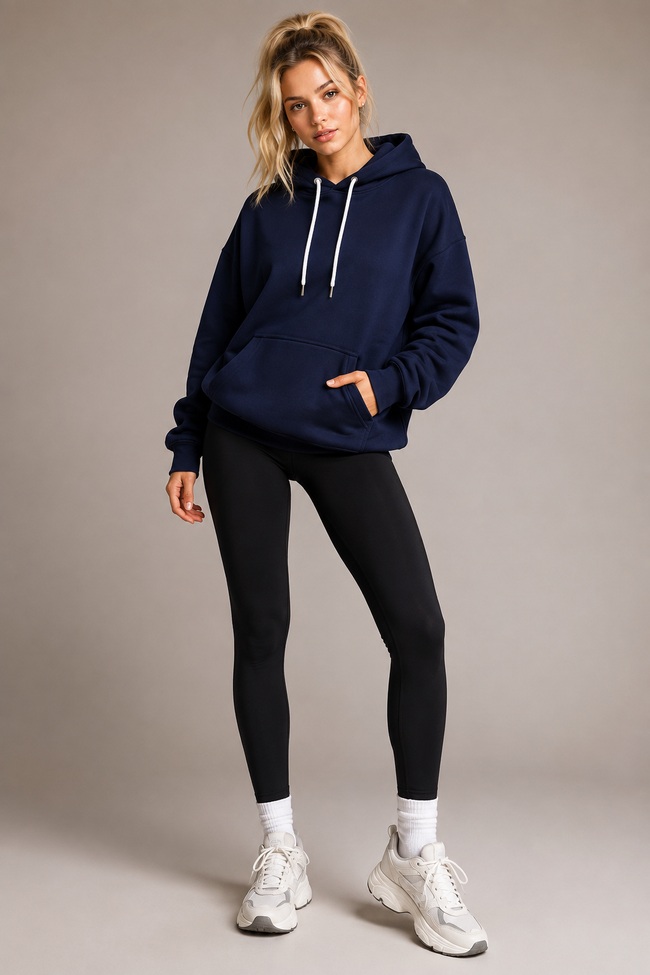 navy_hoodie_youth Hoodie Women Sixzero Essentials - Image 1