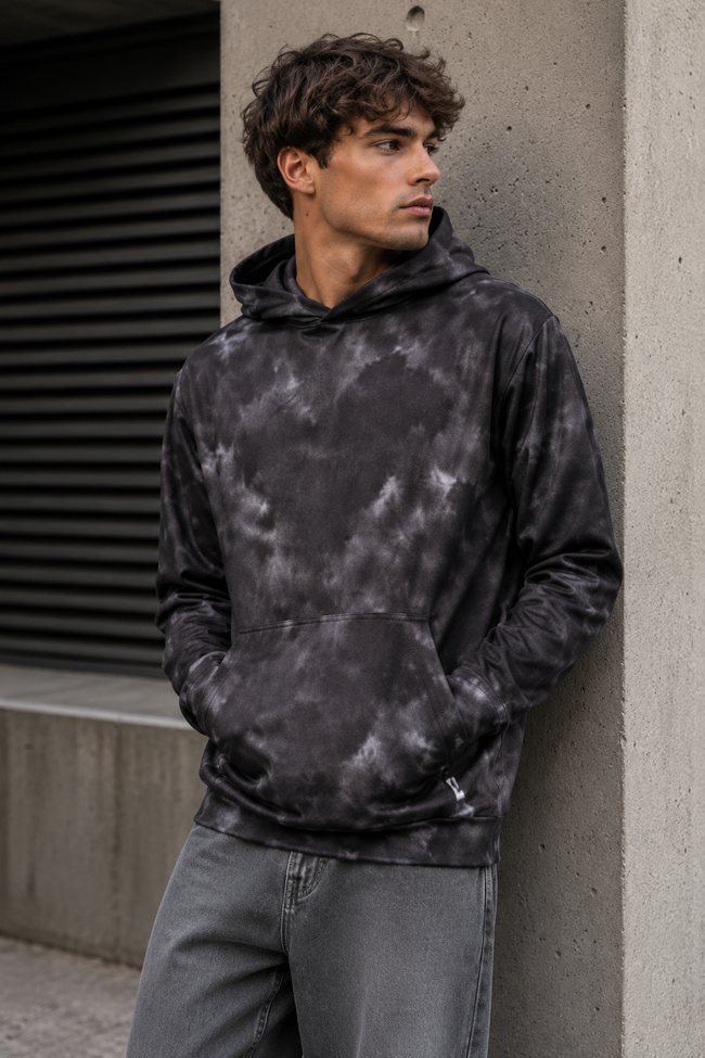tie_dye_hoodie. powder Hoodie Powder Black Sixzero Men - Image 1